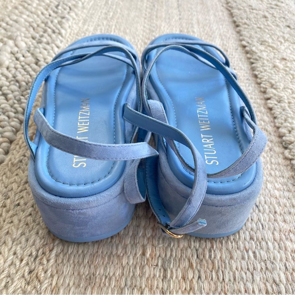 Stuart Weitzman Summerlift Platform Sandal Blue Size 7 - Picture 8 of 13